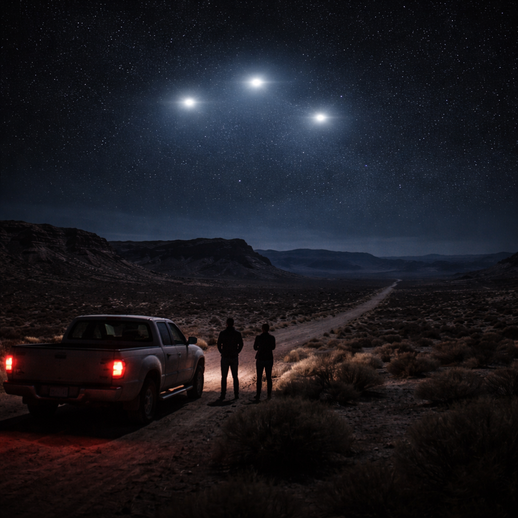 Lights Holding Over the Red Desert